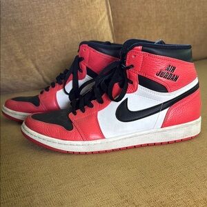 Jordan Red and Black High-Top Sneakers